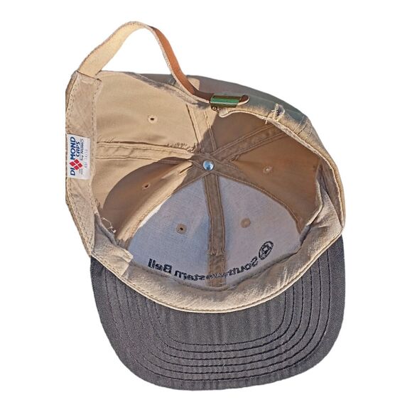 Vintage Southwestern Bell Strap-back baseball cap Khaki black Diamond Caps Numo - Picture 5 of 6